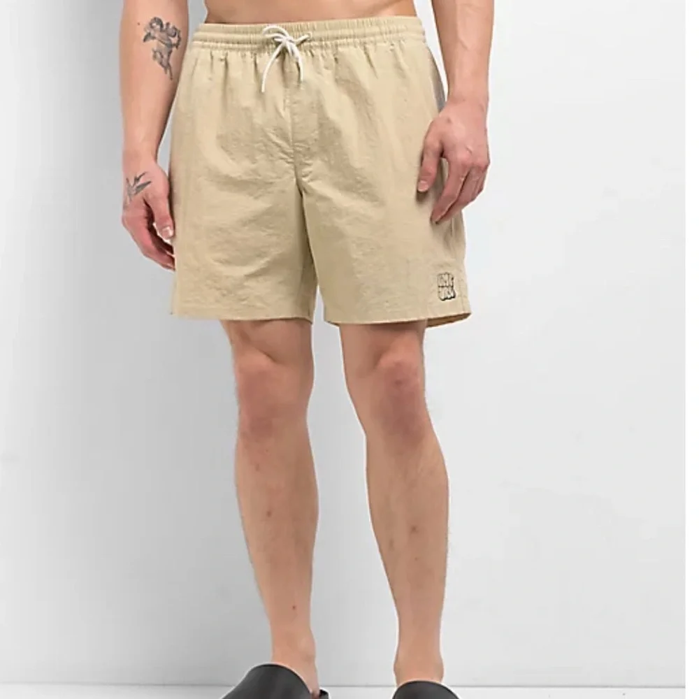 Empyre Men Beige Graffiti Floater Natural Board Shorts